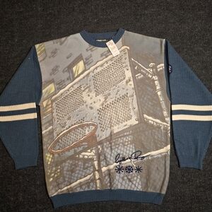 Urban Style Blue Graphic Crewneck Sweater